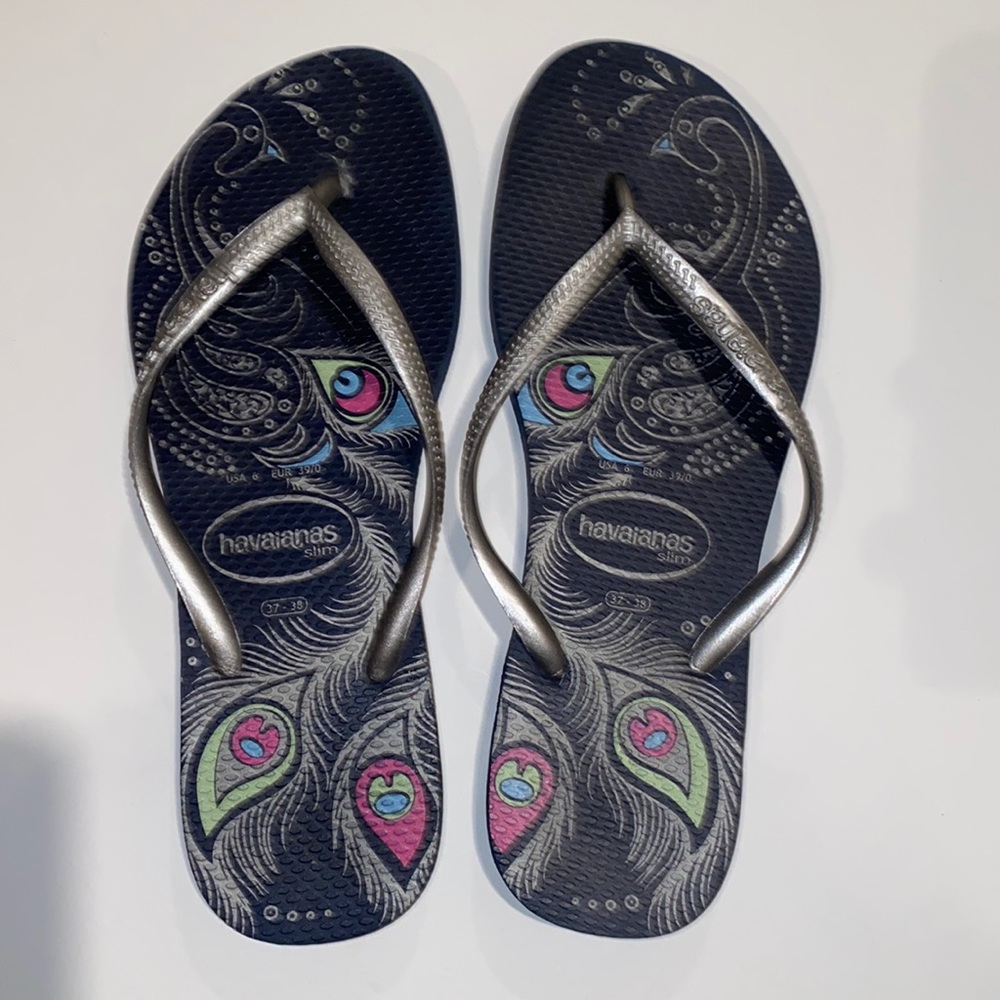 Blue Havaiana Slim Flip Flops